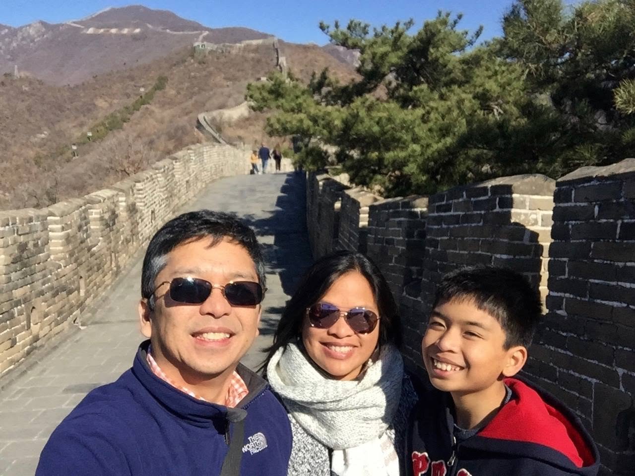 Renato Cruz Sogueco and family on the Great Wall of China